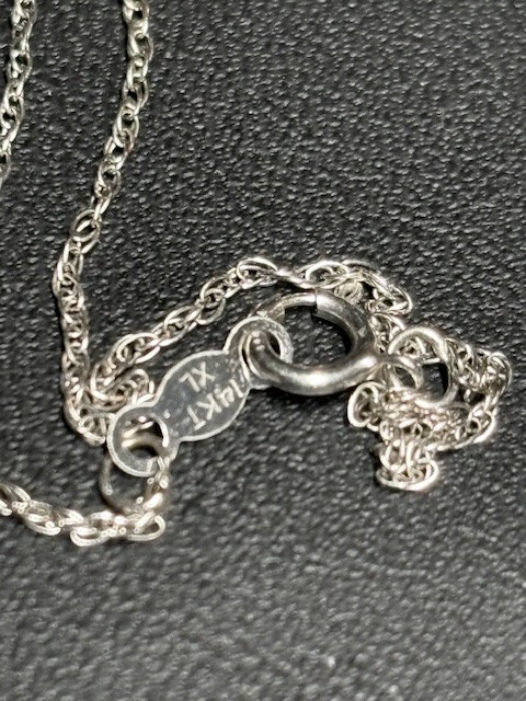 10K/14K White Gold And Diamond Cross Pendant Necklace