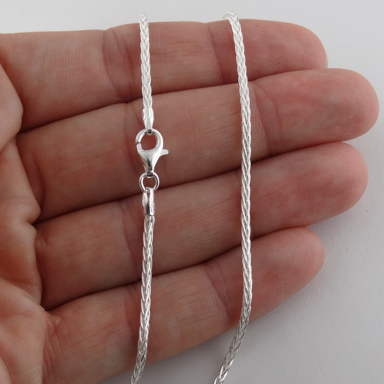 Sterling Silver 1.5mm SPIGA Wheat Chain Necklace – 045 Italy 16″-30″
