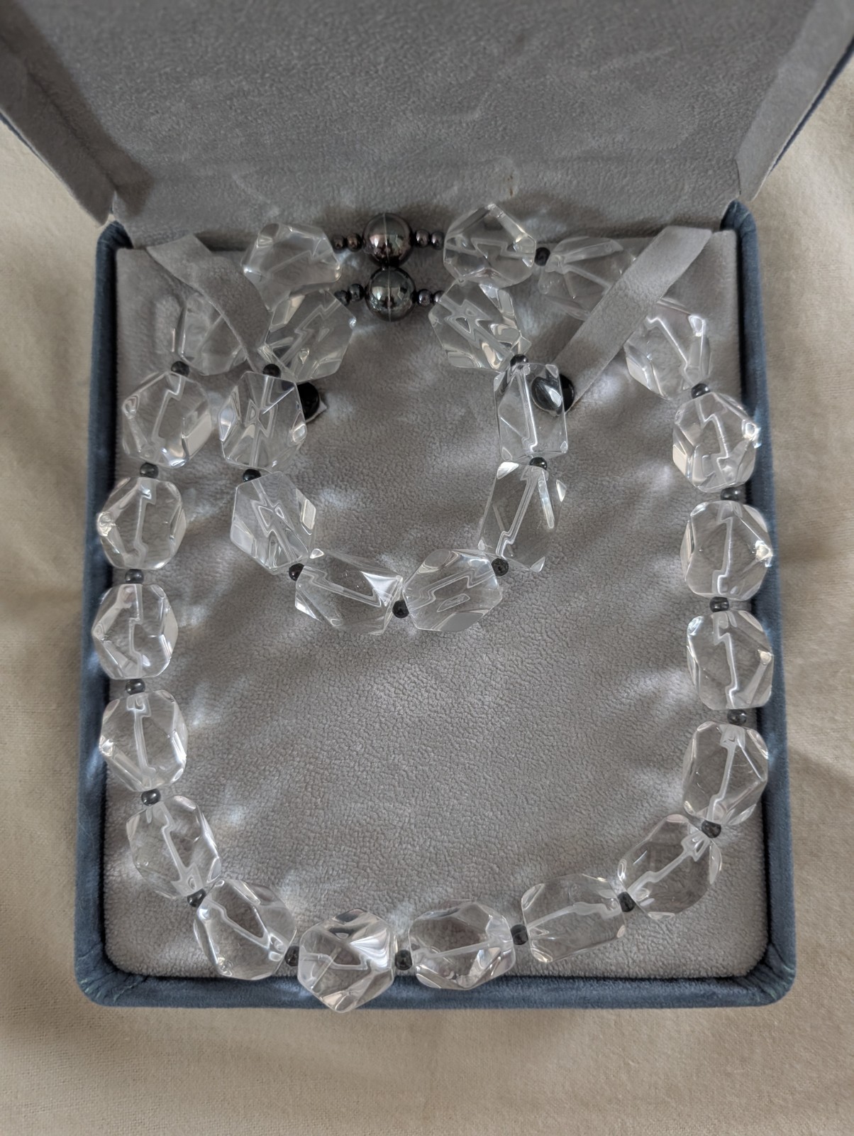 PV PAOLA VALENTINI ITALY CLEAR QUARTZ STERLING SILVER NUGGET SET.