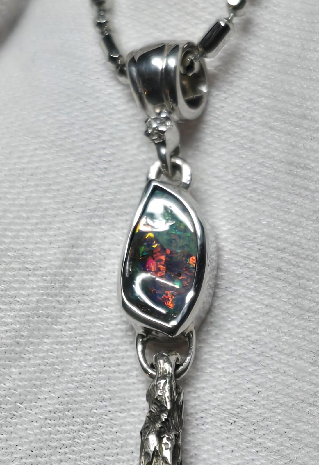 Australian Made Memento Mori Burnt Match Opal Pendant Handcrafted One Off A Kind