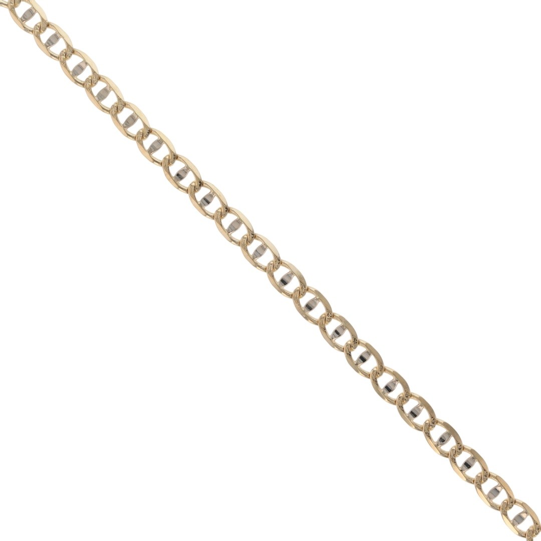 3.5mm Anchor Link Chain 20.5″ Necklace 14k Multi-Tone Gold 7.44 Grams