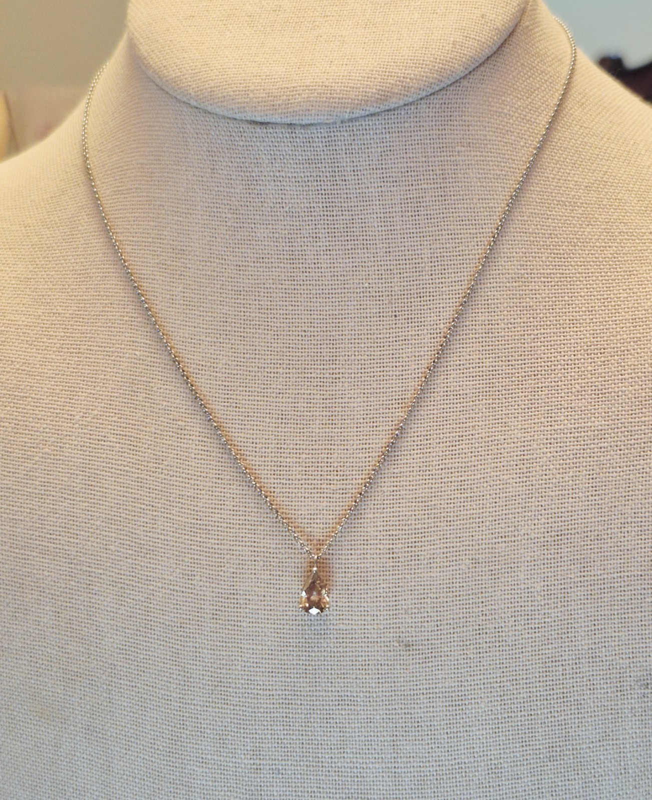STUNNING! PLATINUM 900 NATURAL EARTH MINED 1ct GOLDEN DIAMOND SOLITAIRE NECKLACE
