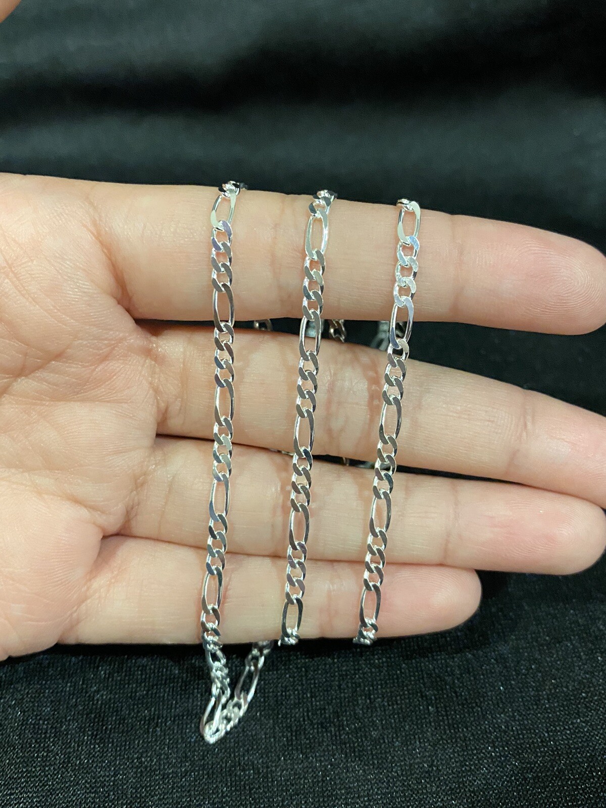 .925 Sterling Silver Mens Womens Figaro Chain Necklace 16 18 20 22 24 26 28 30