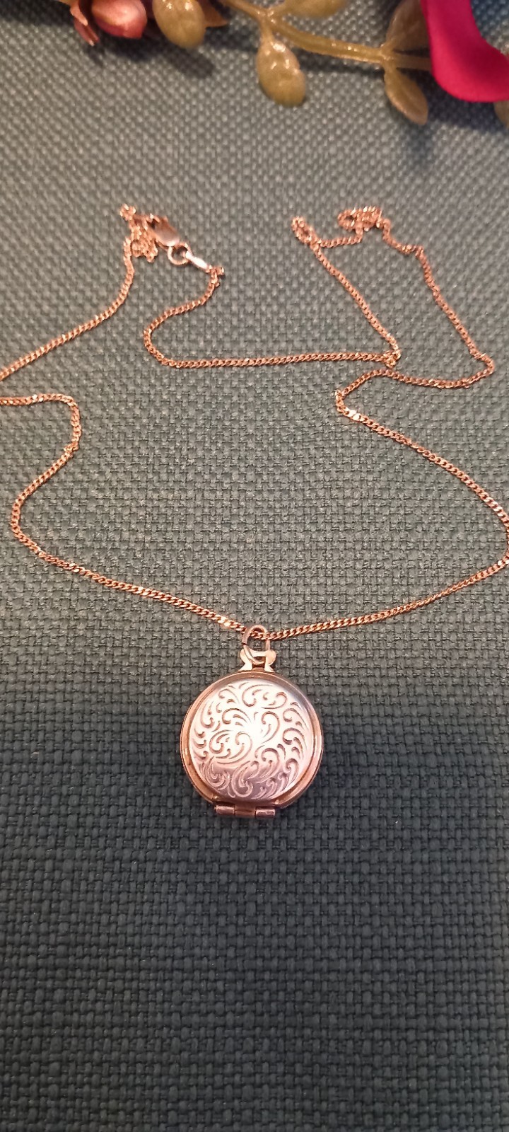 Vintage Small 835 Silver Reversible Art Deco Locket On A Later 925 18 ” Chain