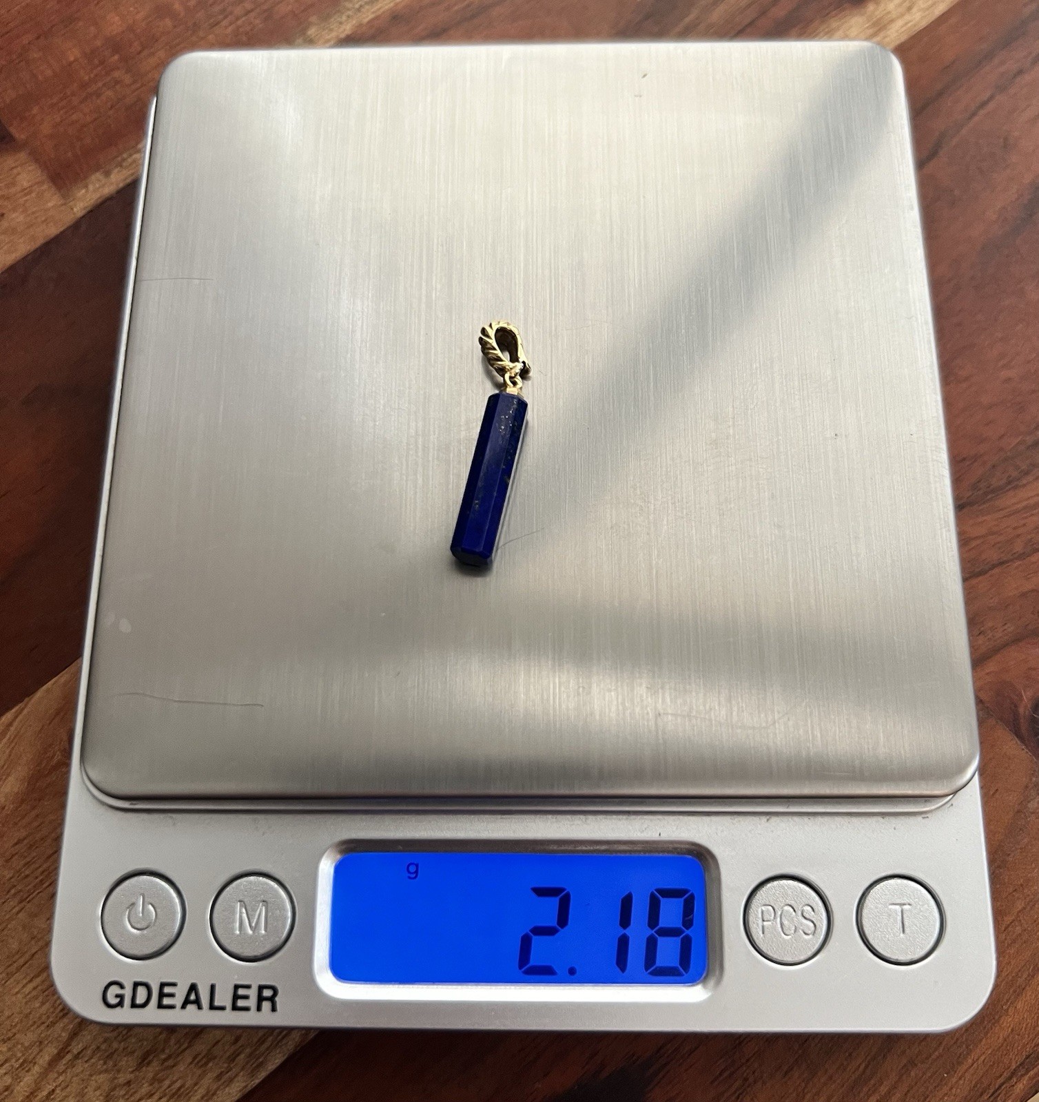 $650 David Yurman 18k Gold Lapis Lazuli Barrel Pendant Enhancer