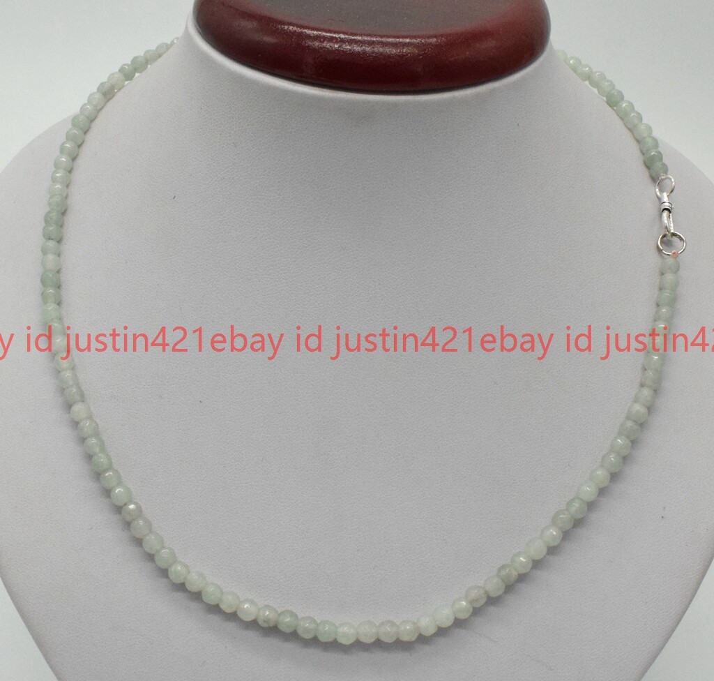 Lots 4mm Faceted Multiple Round Gems Beads Necklace 16-28” Silver Clasp AAA