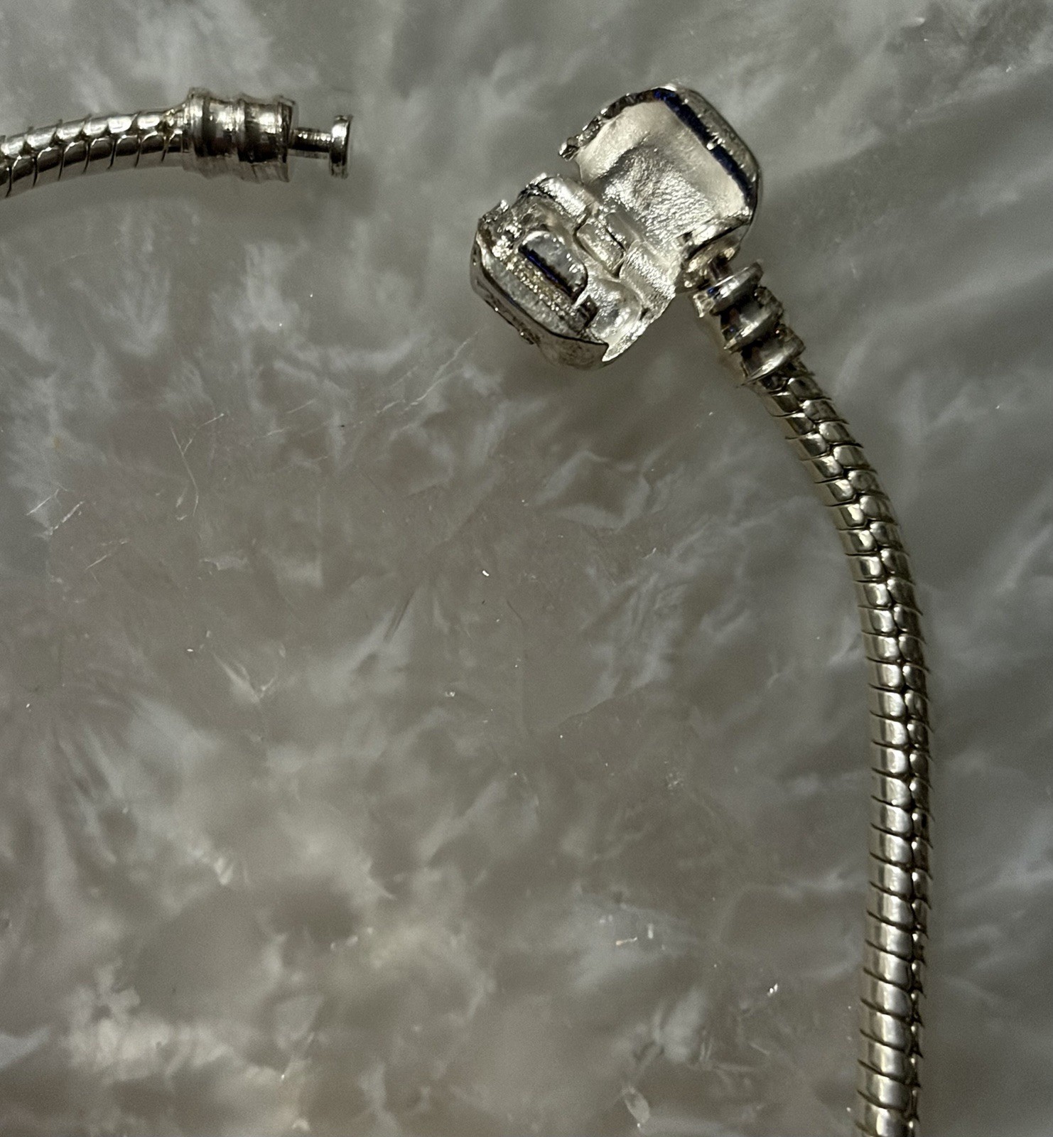 Pandora 18 Inch Cable Chain 925 Silver Necklace + 11 Glass Beads some marked 925