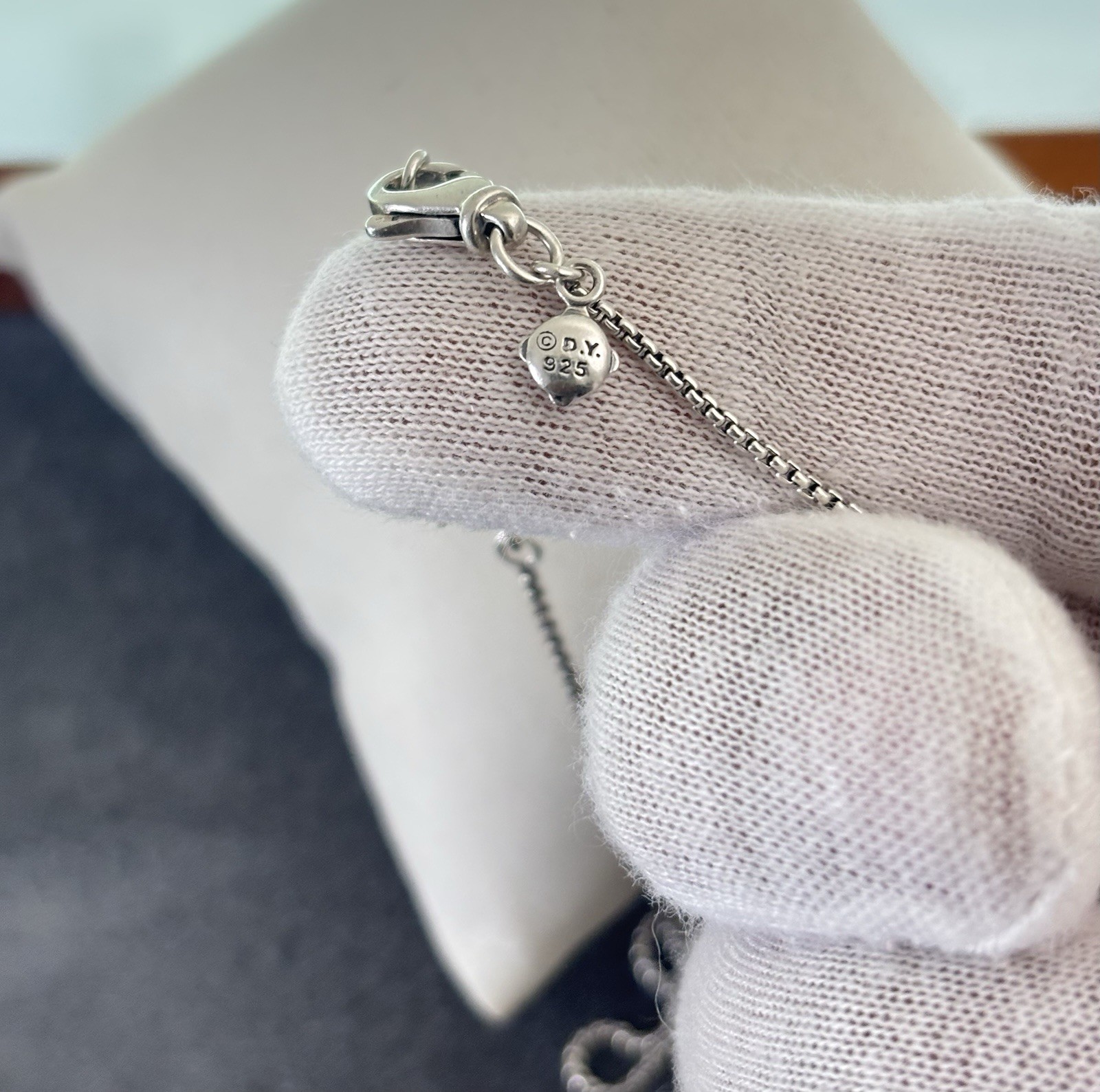 David Yurman Cable Wrap Pendant Necklace with Amethyst 16-17″