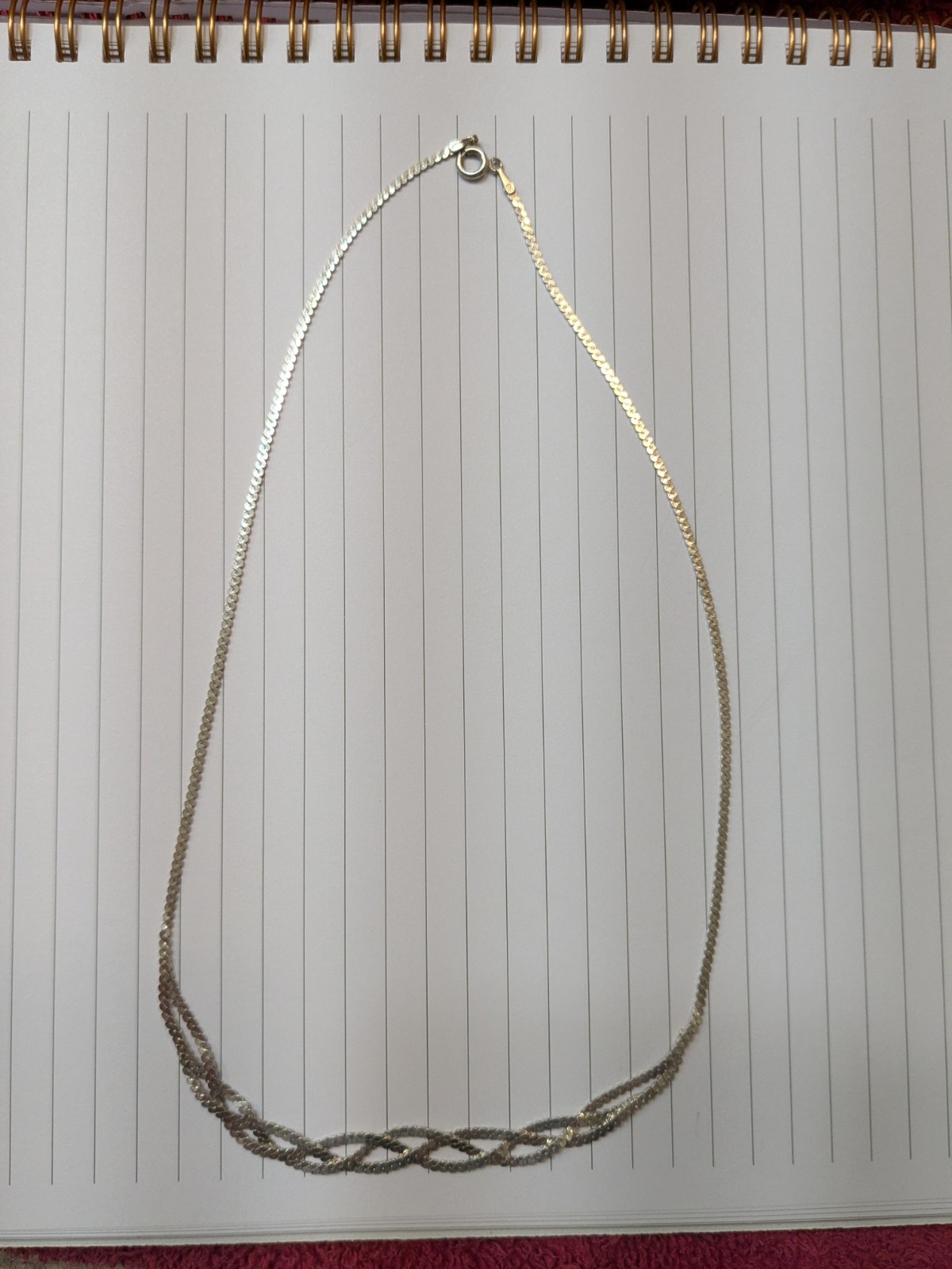 18″ Vintage Braided HerringBone Sterling Silver Necklace 6 Gms Womens