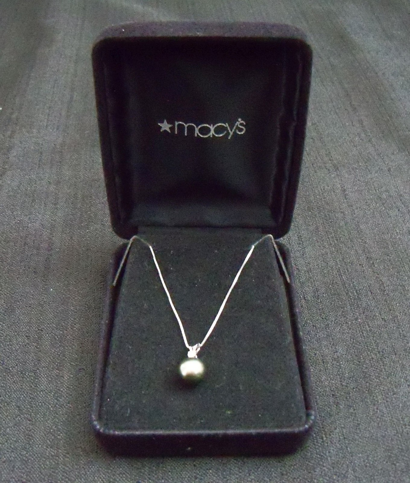 Black Pearl with Diamond Necklace