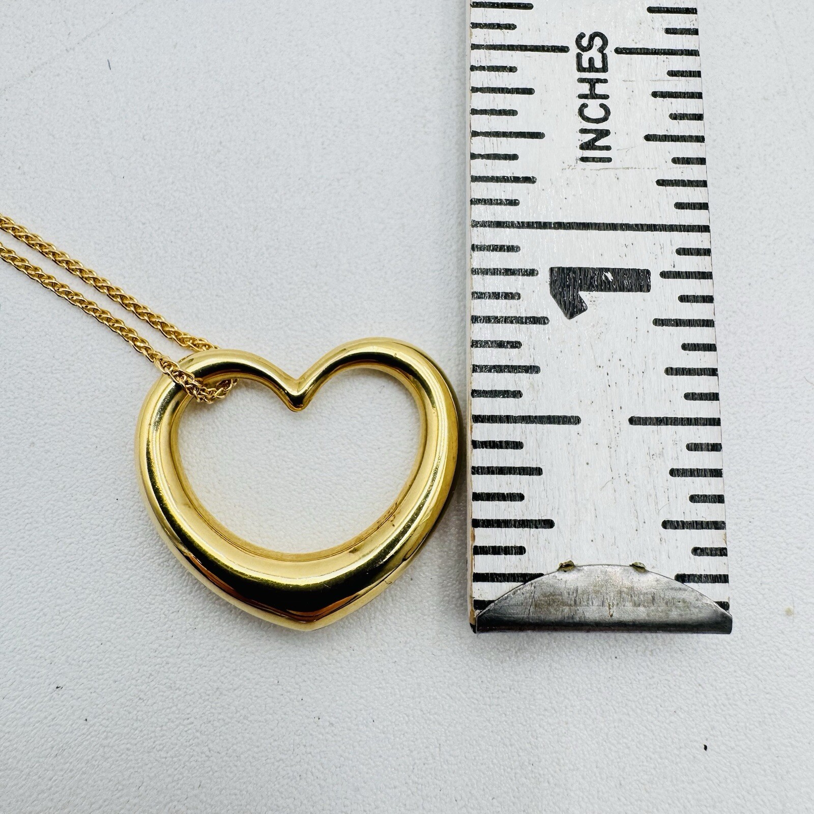 Milros Italian 14K Yellow Gold Heart Pendant Necklace 16” Long 3.4 grams