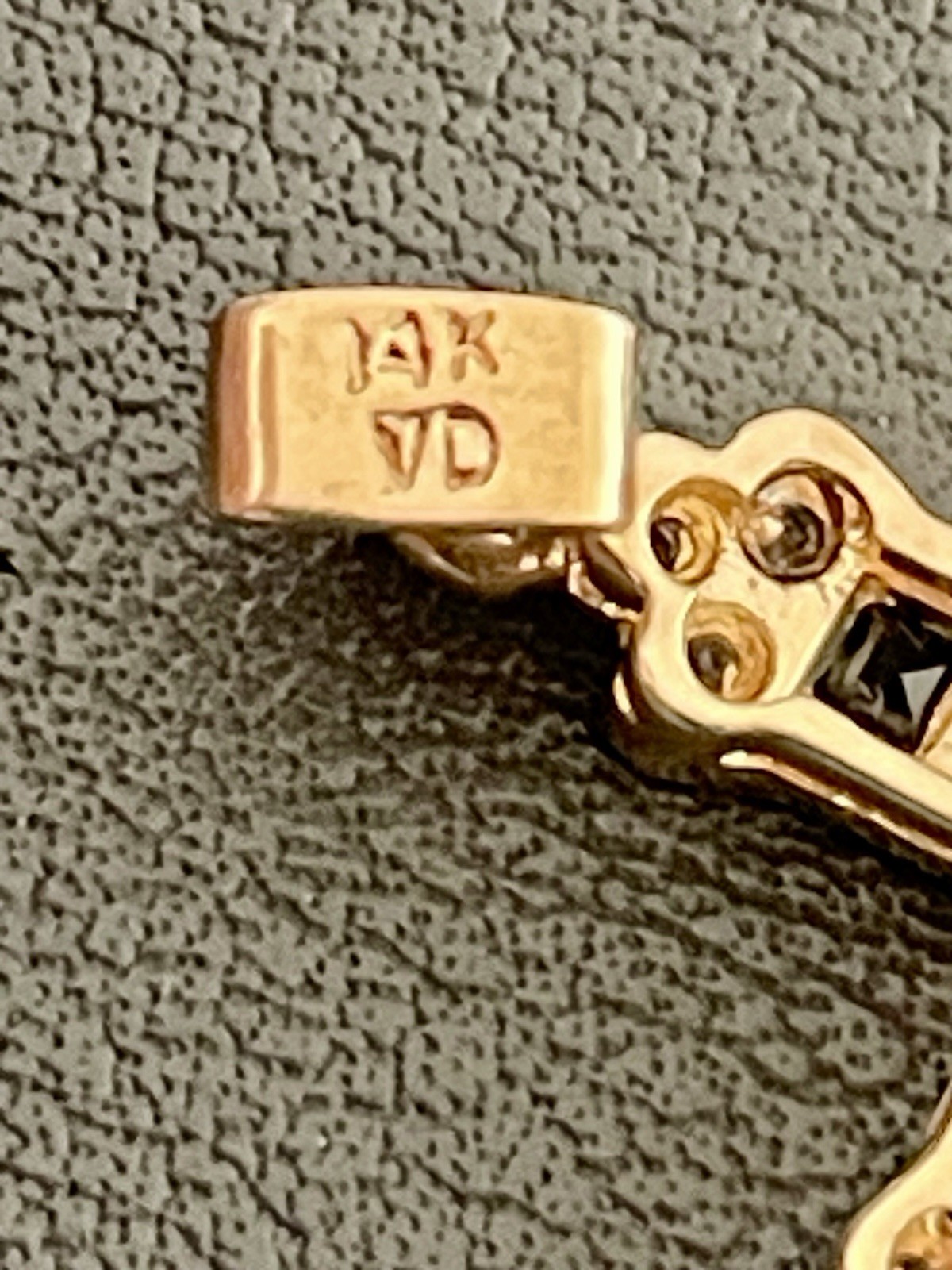 14KT Y/W Gold 1.00CTW Blue Sapphire & 0.12CTW Diamond Cross Pendant (K142)