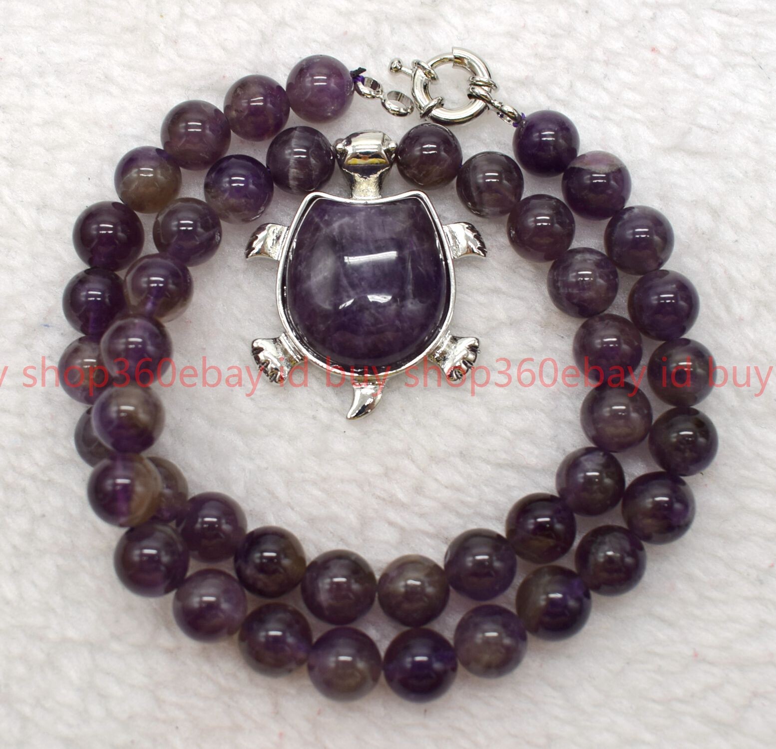 Natural Pretty 8mm Purple Amethyst Round Gemstone Beads Pendant Necklace 16-32in