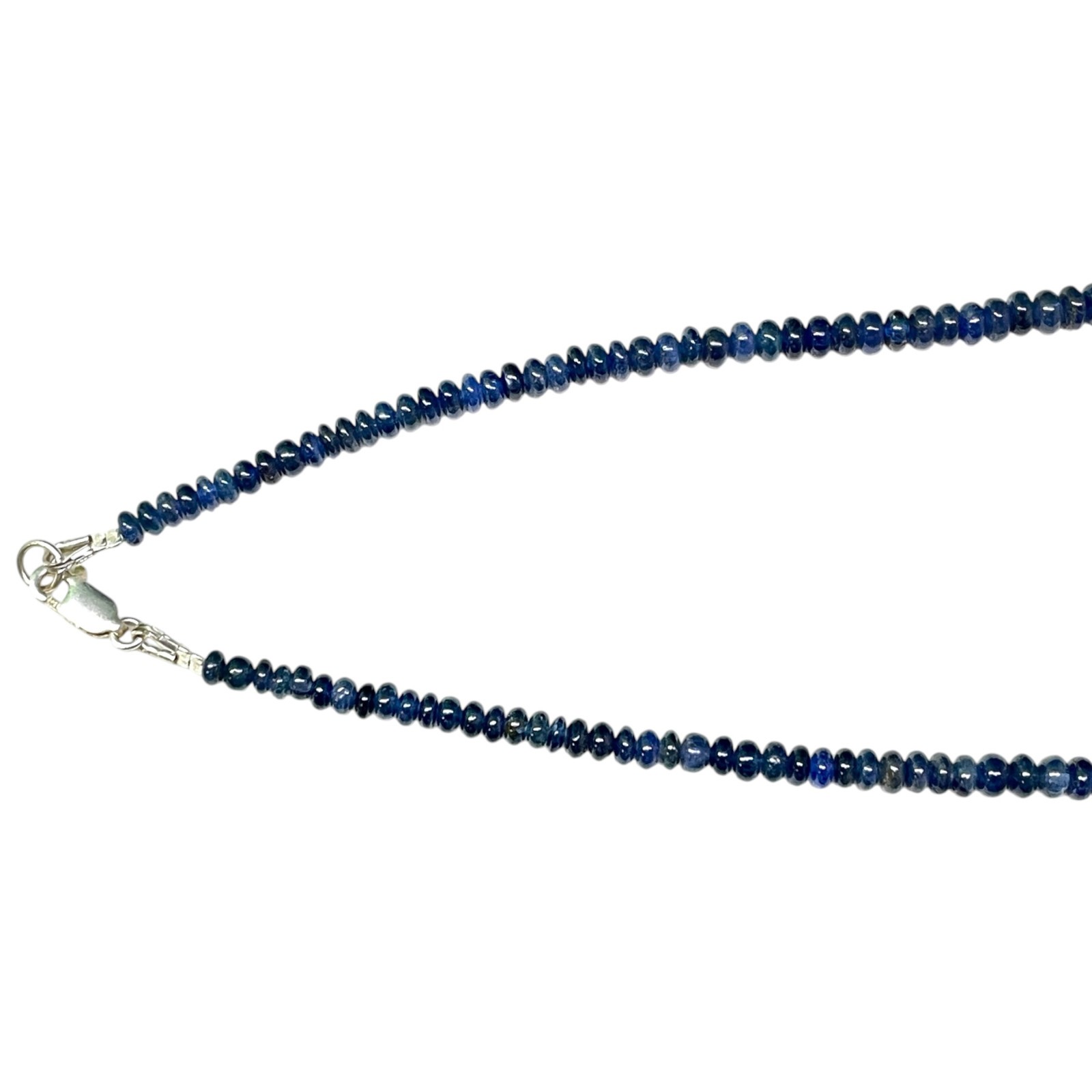 17″ Natural Barma Blue Sapphire Necklace 3.5-8mm Unheated Strand Cabochon Beads