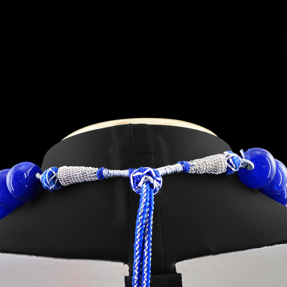 1012.50 CTS EARTH MINED ENHANCED SAPPHIRE ROUND BEADS NECKLACE (DG)
