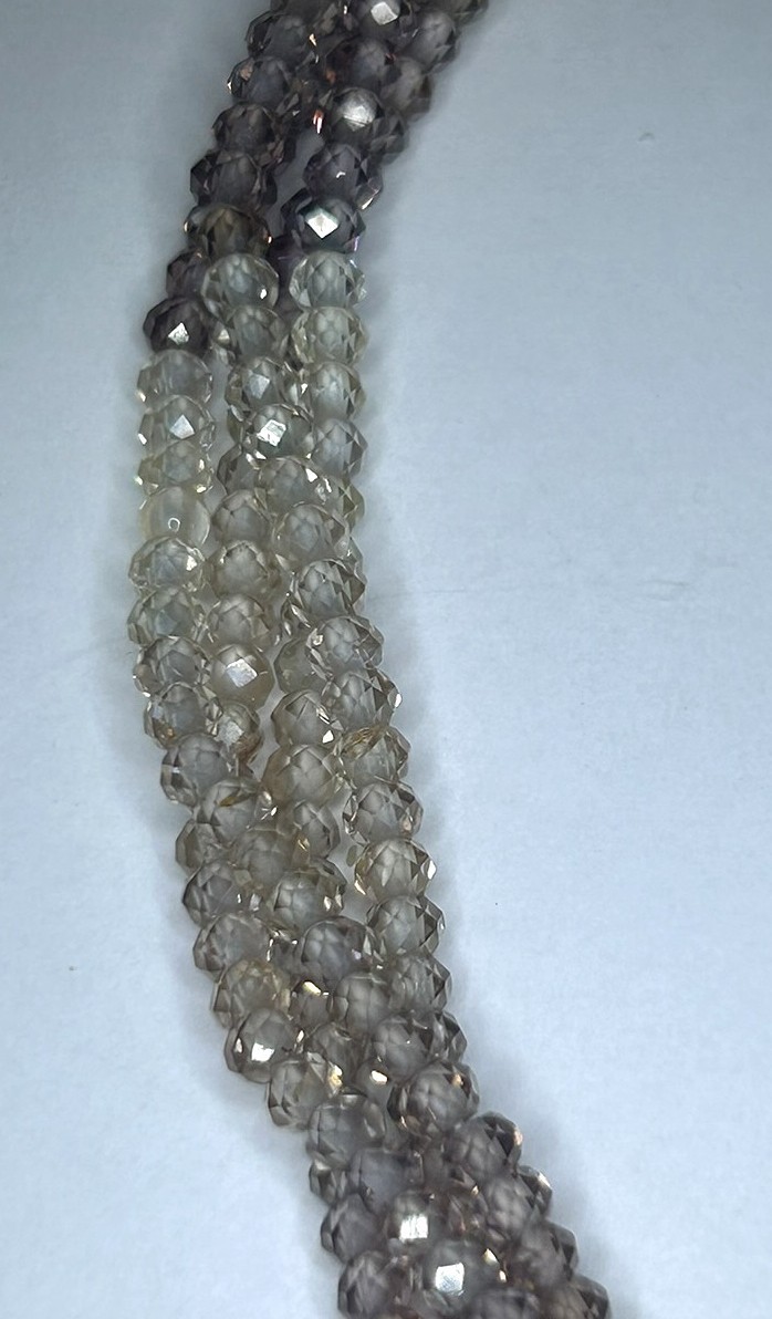 Natural Multi Color Zircon Faceted Rondelle Beads Necklace.