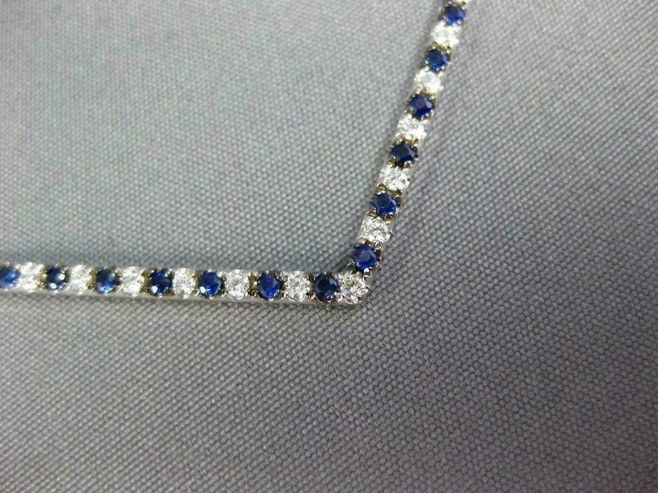 1Ct Round Cut Diamond & Blue Sapphire Pendant 18″ Necklace 14K White Gold Plated