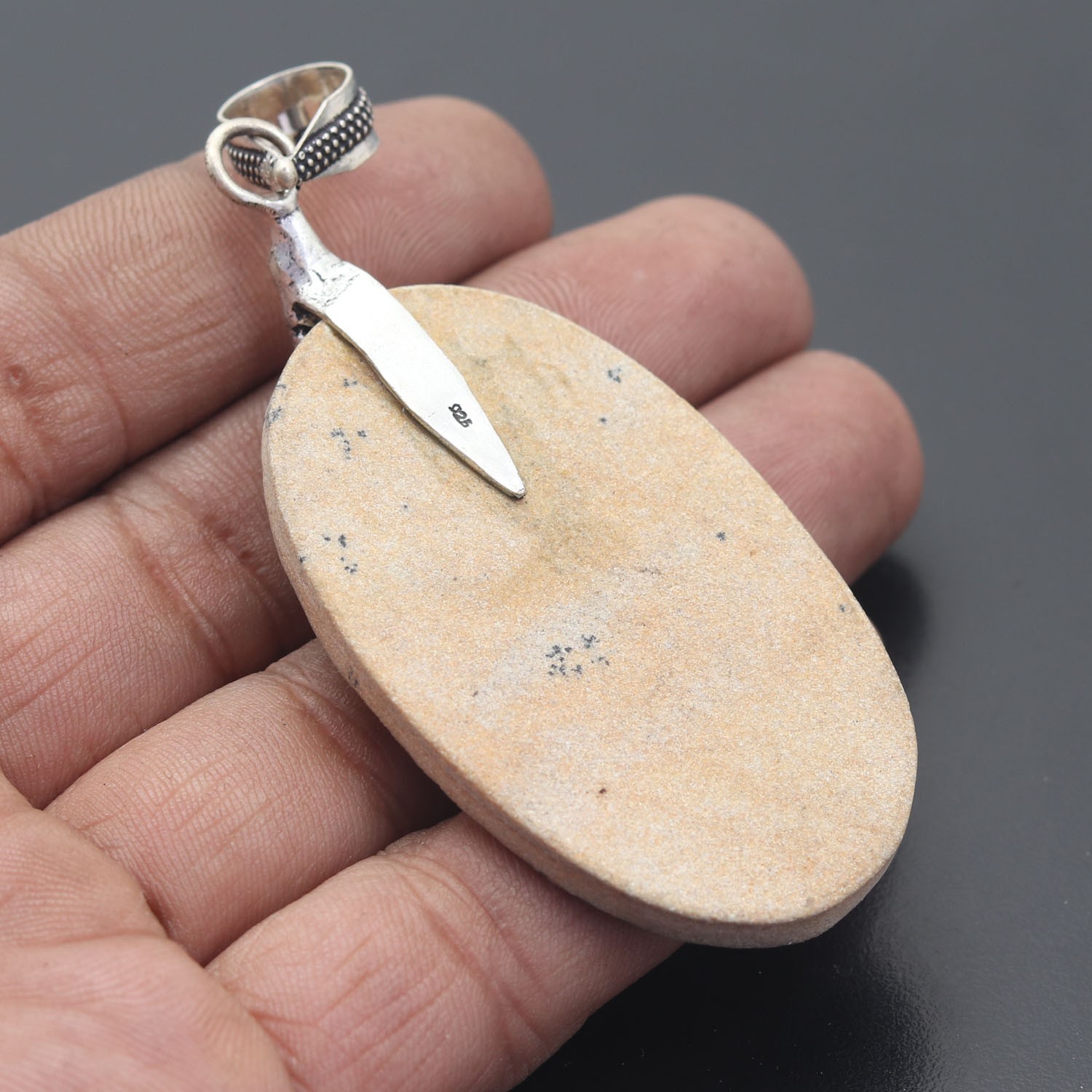 German Dendrite Gemstone 925 Sterling Silver Handmade Pendant Jewelry Gift For