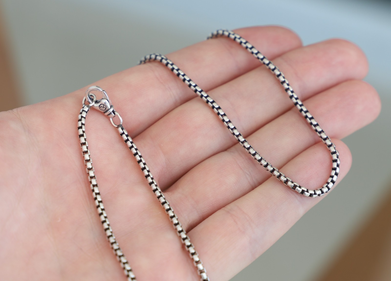 Men’s David Yurman 2.7mm Sterling Silver 22 in Box Chain Necklace