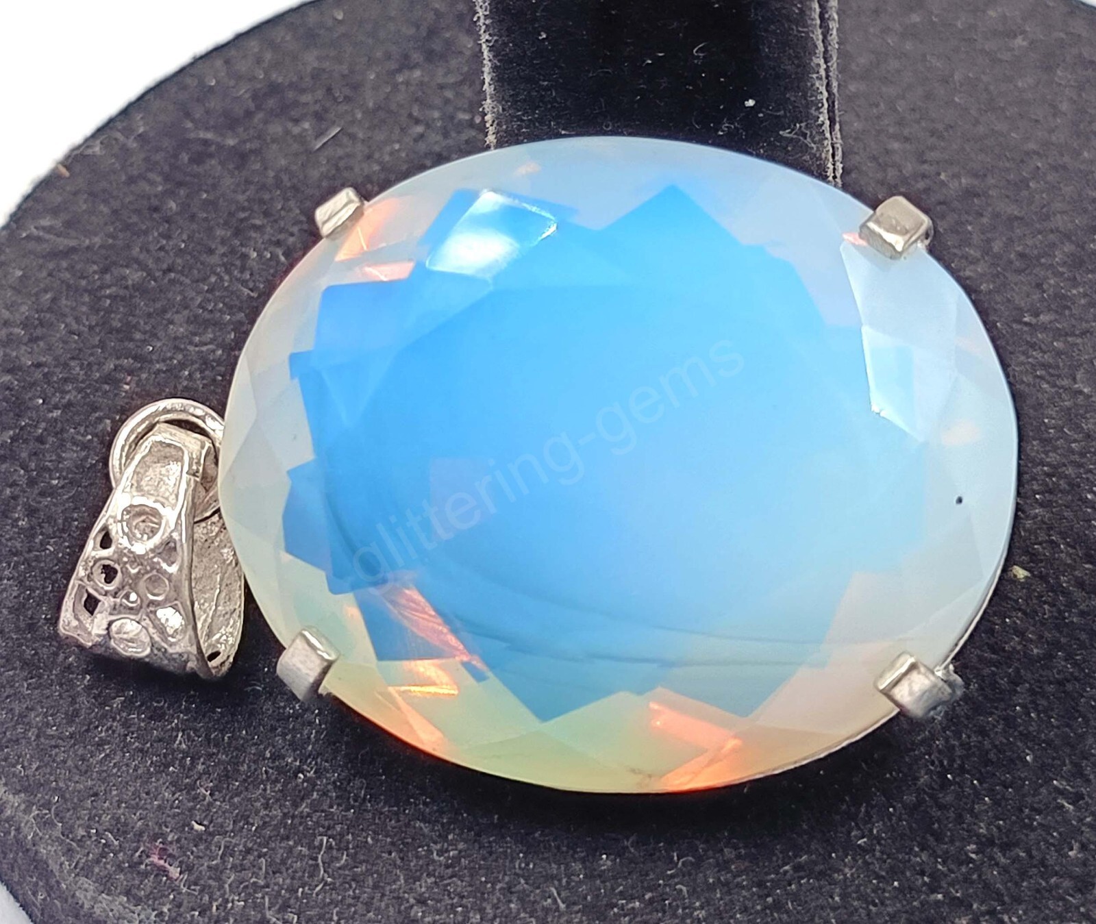 Natural Oval Cut Mystic Topaz 925 Silver Pendant 104.75 Ct IGL Loose Gems 5JSI