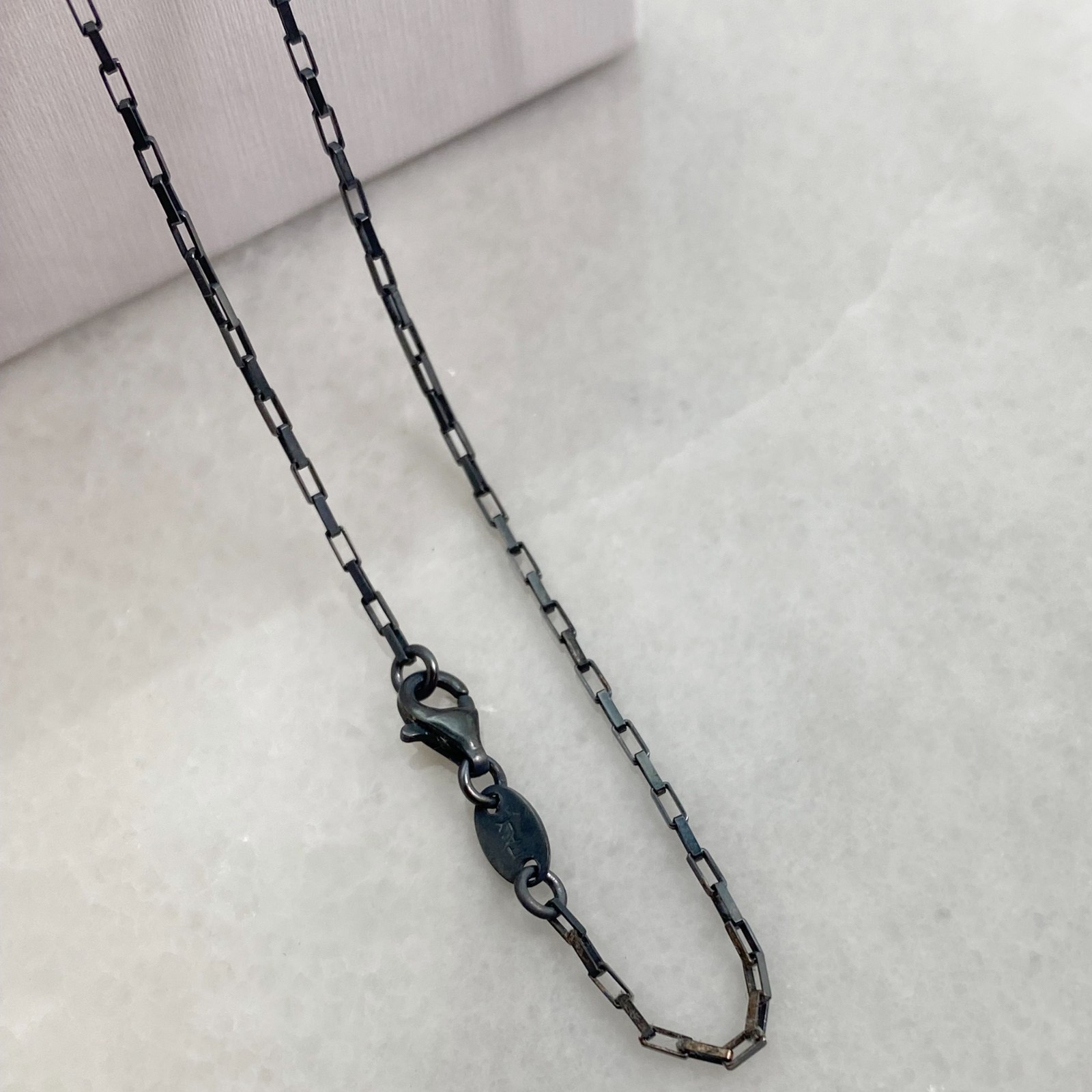 Oxidized Sterling Silver Necklace 2.8mm Box Chain- Small Box Chain (All Sizes)