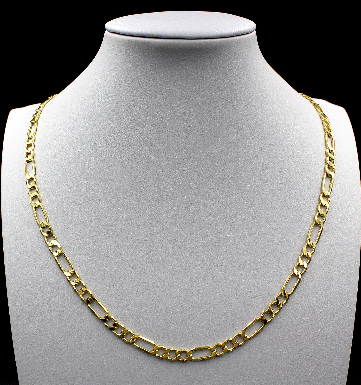Real 10K Yellow Gold 2.5mm Figaro Link Chain Pendant Necklace 14″- 30″