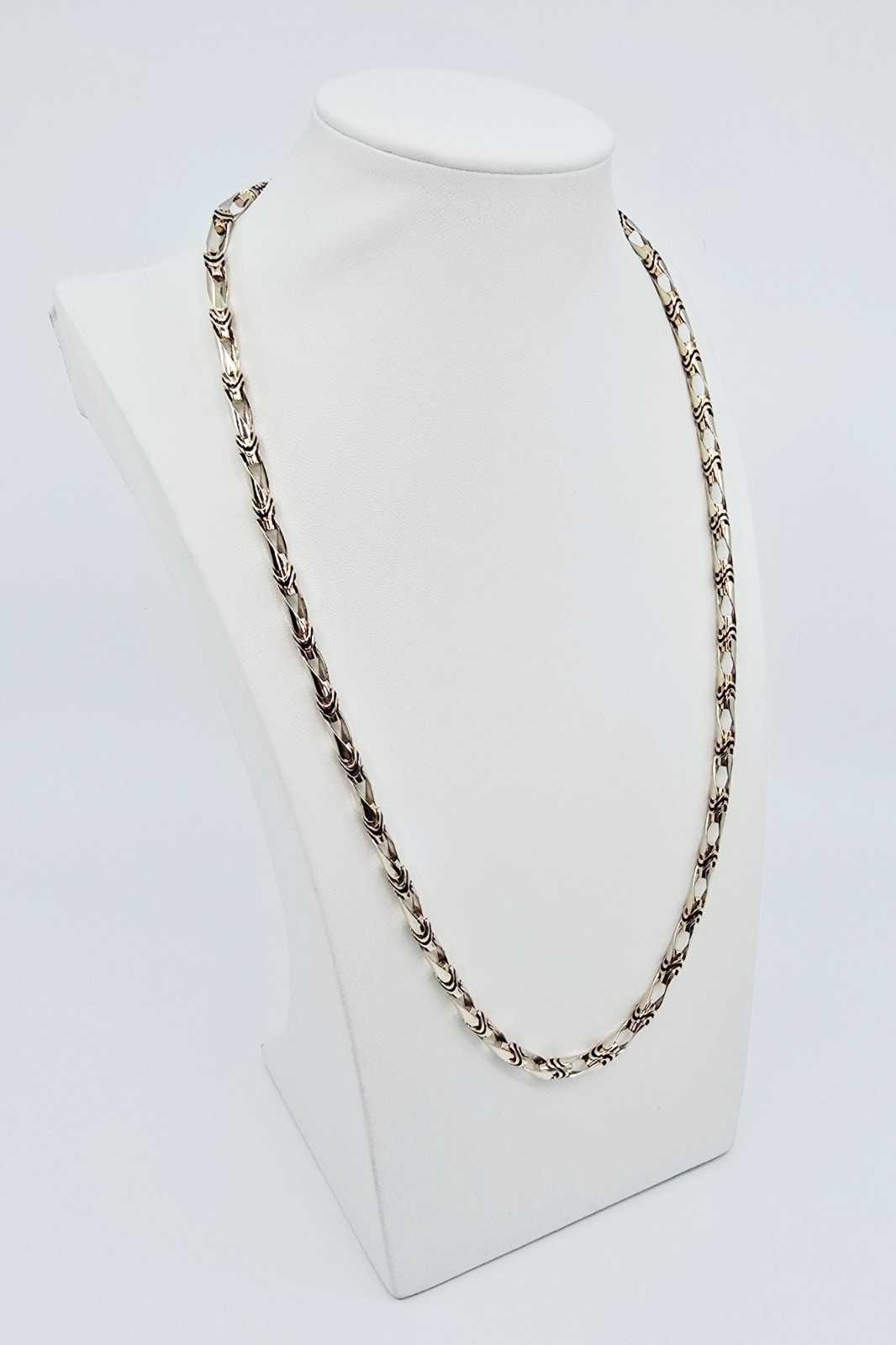 Fancy 14K Two Tone Multi Color Gold Custom Enamel Link Chain Necklace – 24.25″ L