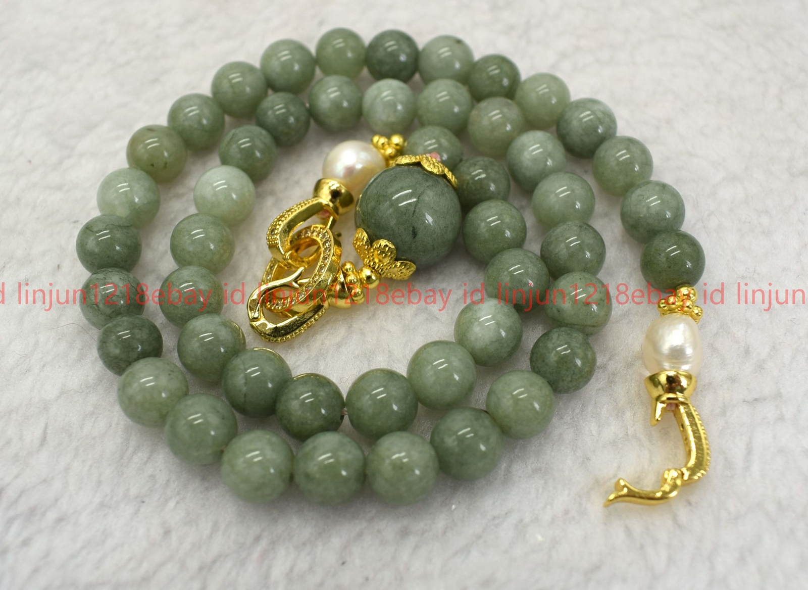 Natural Beautiful 6mm A Green Jade Round Gemstone Beads Pendant Necklace 16-32in