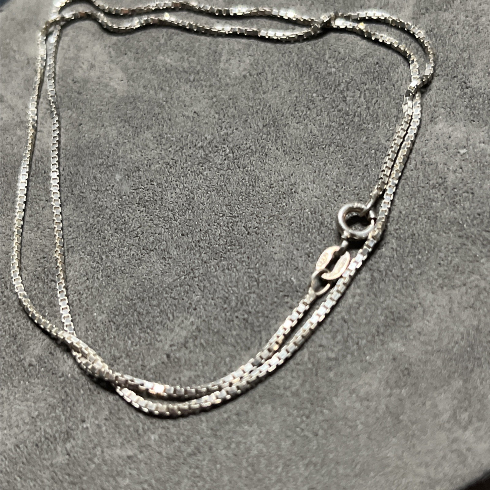 Vintage Italy Sterling 925, 1.4mm 20” Box Chain (Signed; Star Hallmark 1385 AP)