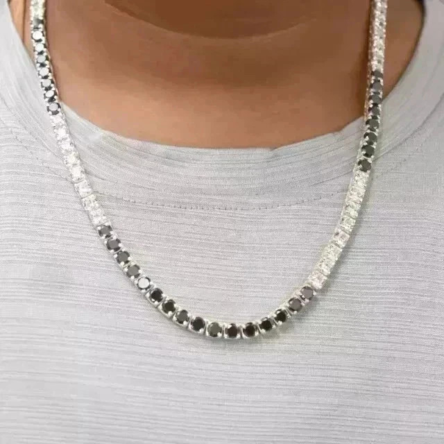 20Ct Round Cut Lab-Created Diamond Men’s Tennis Bracelet 14K White Gold Plated