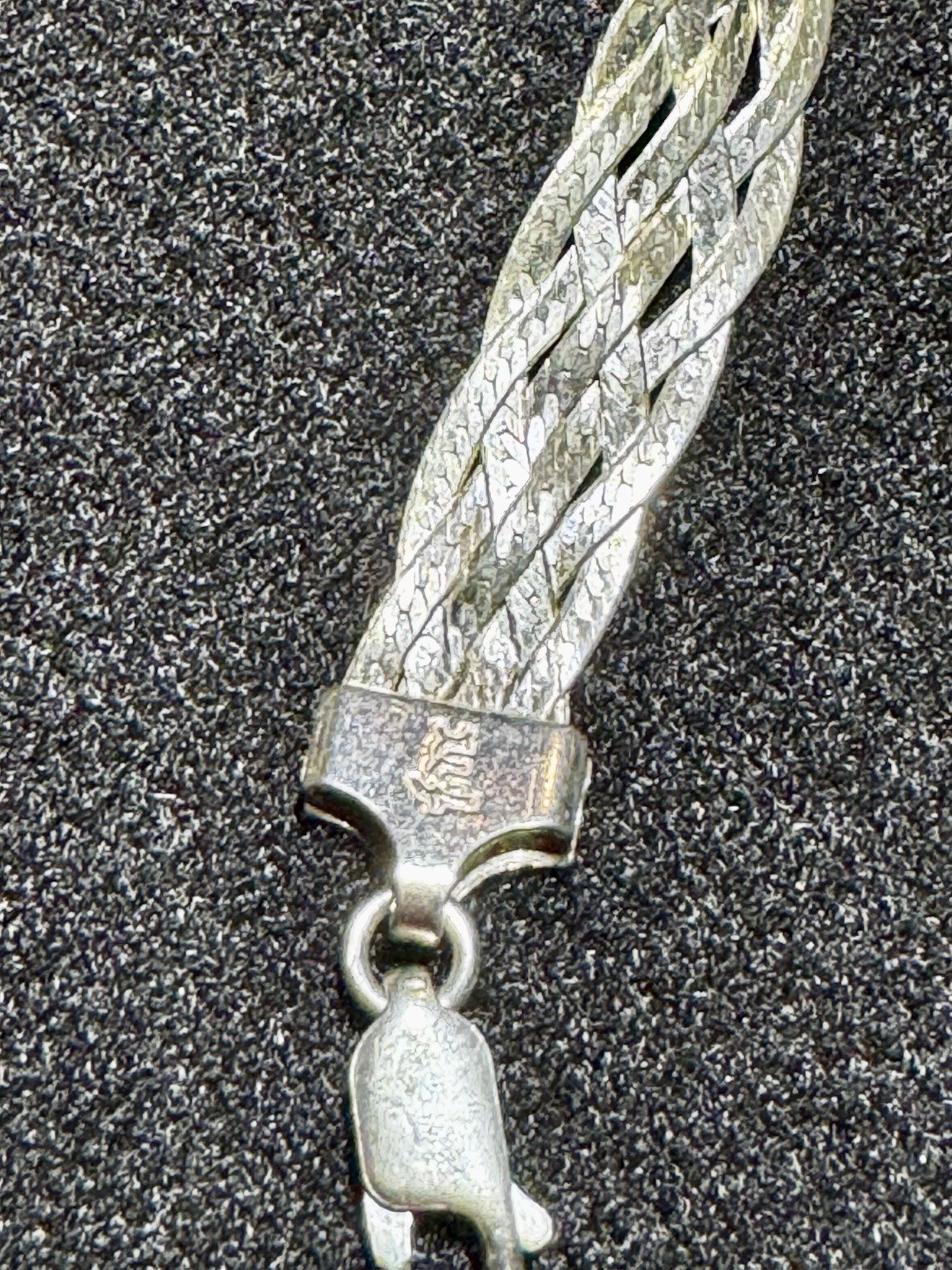 VINTAGE ITALY (925) Sterling Silver 18” FLAT BRAIDED WEAVE Necklace NEW 13.71g