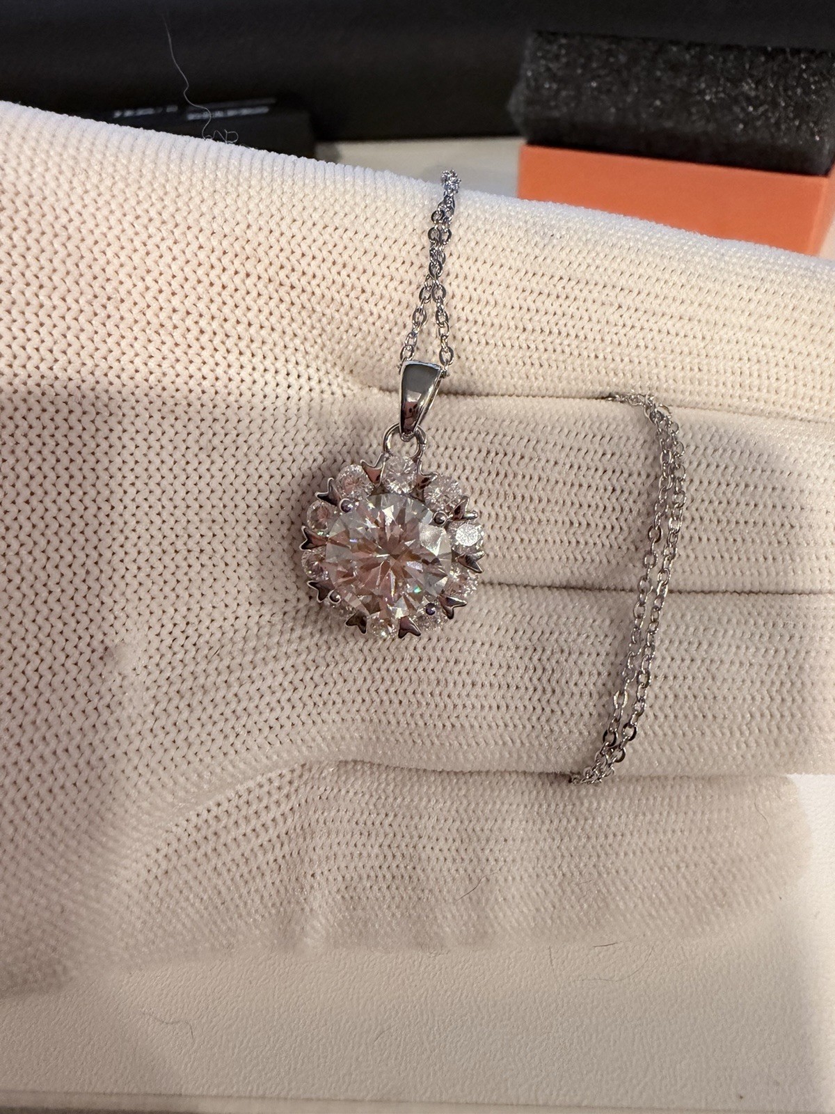 10 Carat Moissanite Necklace With Sterling Silver 925