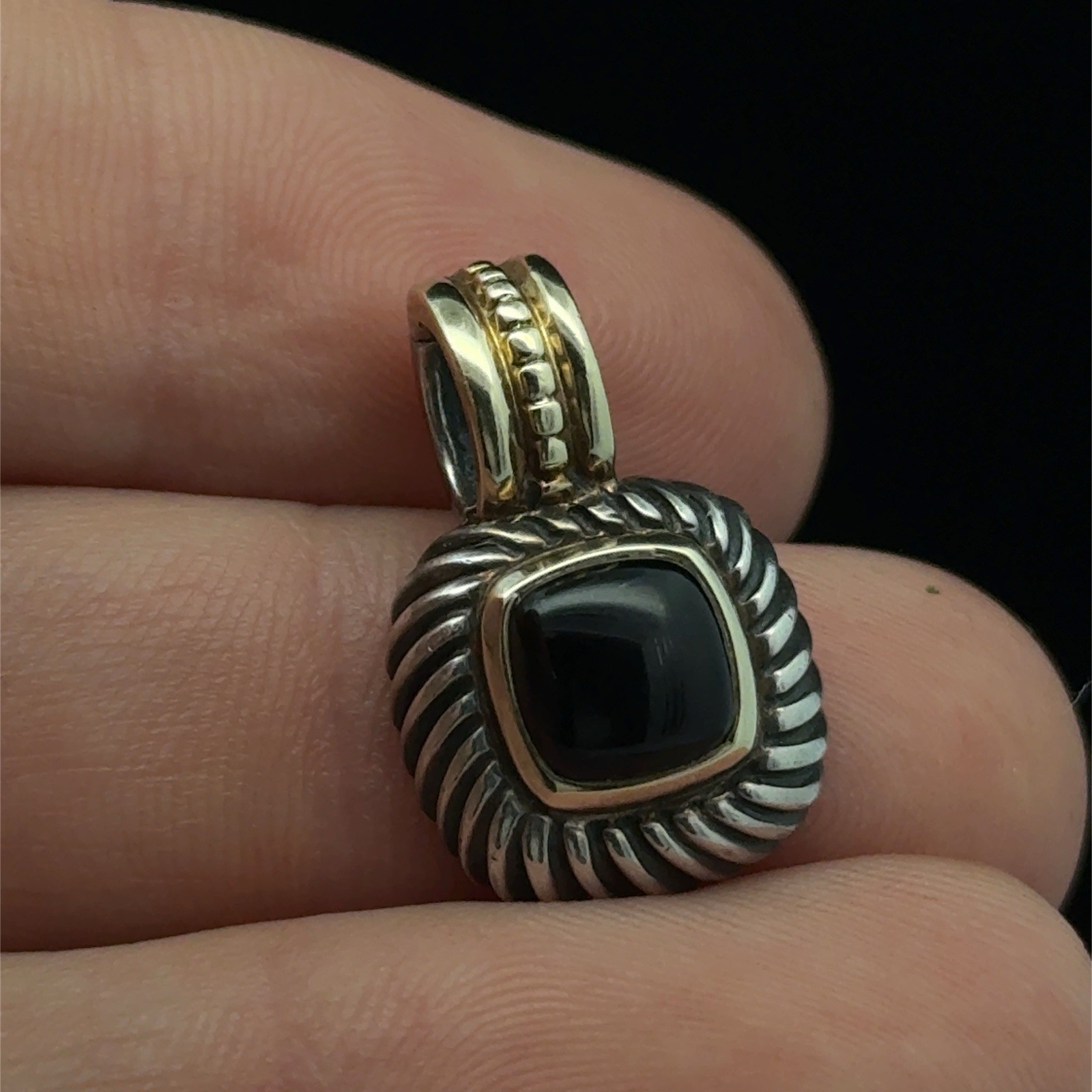 David Yurman Albion 585 14k Gold & 925 Sterling Silver Pendant/Enhancer