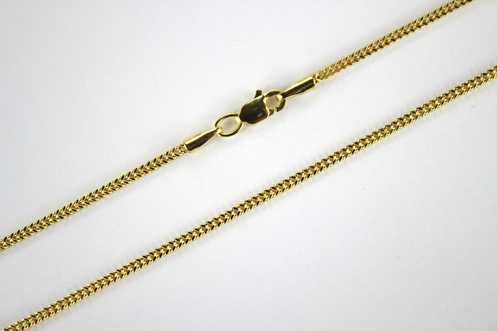 Authentic 10K Hollow Yellow Gold Franco Necklace Chain 1.5mm/16-30″