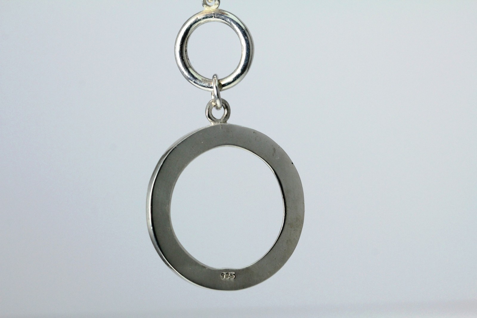 925 Sterling Silver Round Stone Setting Large Pendant 9.6 Grams (PEN3521)