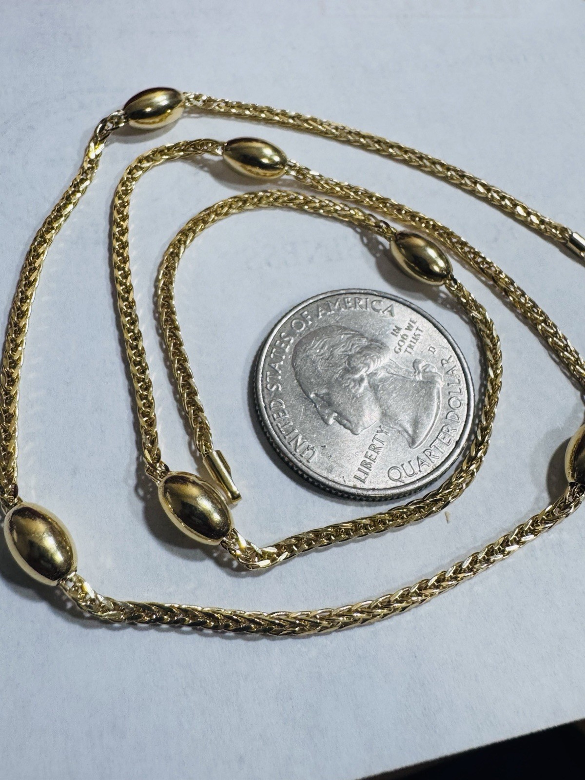 18K 750 Fine Genuine Gold Oval Chain Necklace 17.6”/18” Long 6.6g 2.2mm