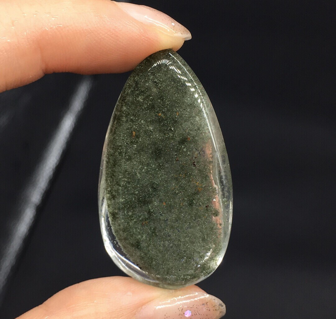 US SELLER Natural Green Phantom Quartz Pendant Teardrop Brazil Grade AA Crystal