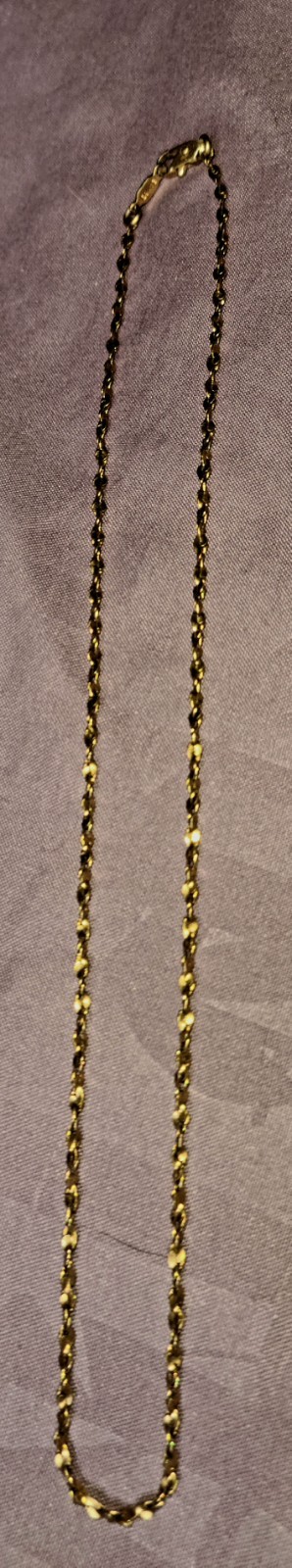 16 Inch Gold Crisscross Sparkle Chain 24kGB lobster Clasped