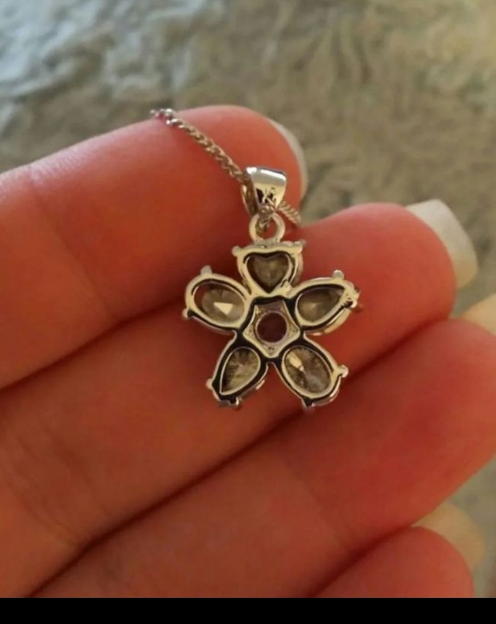 Sterling Silver 925 Mystic Topaz/Amethyst Heart Cut Flower Pendant Necklace Set!