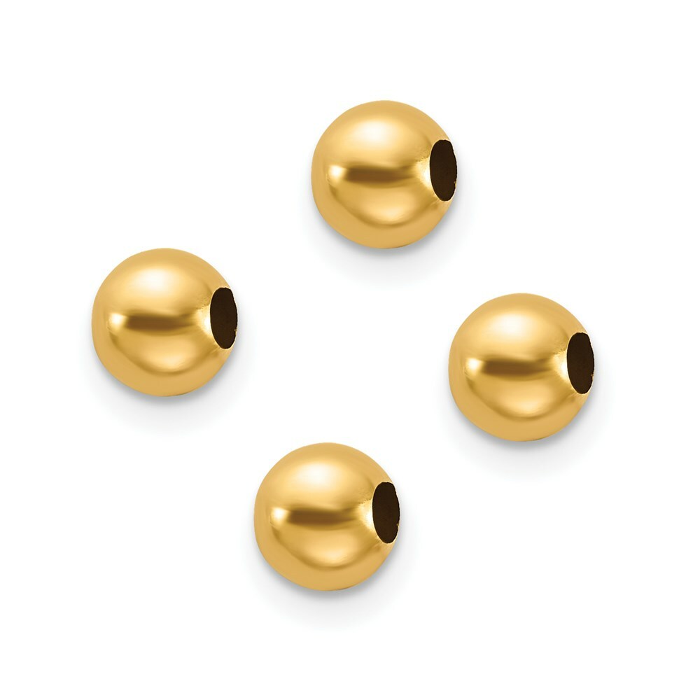 Real 14kt Yellow Gold Set of 4; 4mm Spacer Beads