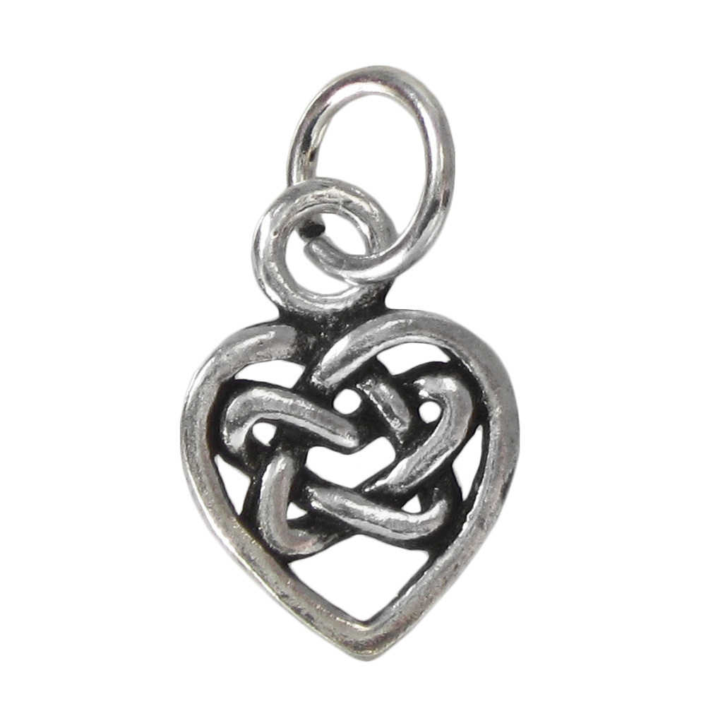 Hidden Heart Pentacle Charm Celtic Knot Woven Pentagram Wiccan Witch Pendant