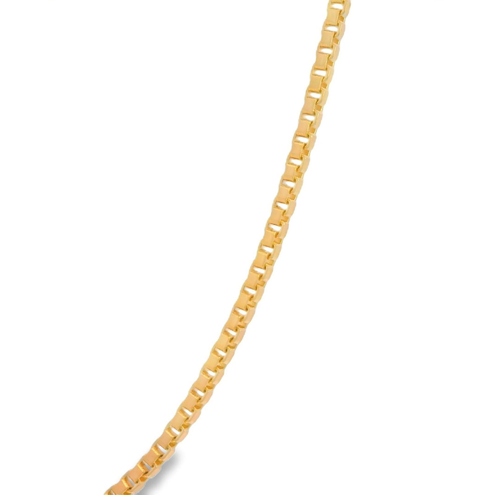 Box Chain Necklace 14k Solid Gold 1mm Dainty Women 16 18 20 Inch