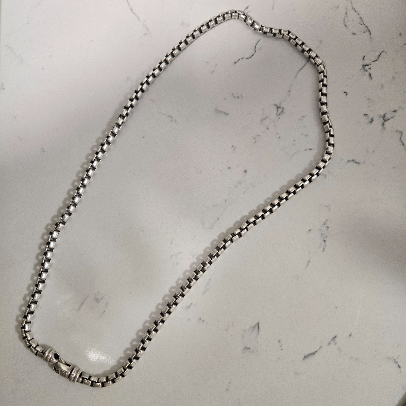 David Yurman Sterling Silver 3.6mm Box Chain Necklace 22″