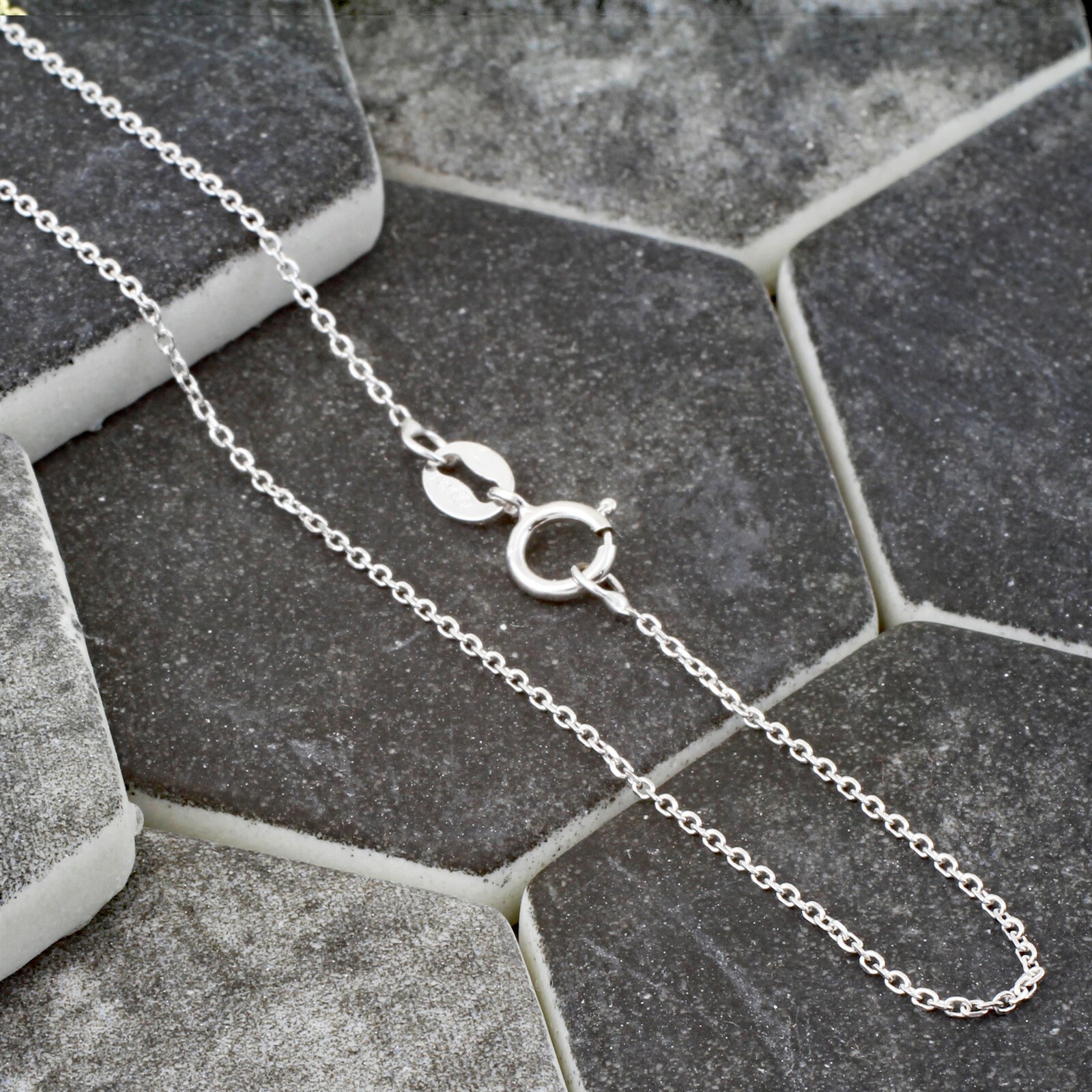 925 Sterling Silver Thin Rolo Cable Chain Necklace Rose Gold/Gold Plated Rhodium