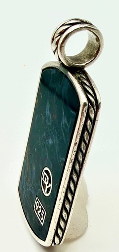 David Yurman sterling silver amulet with beautiful Blue Pietersite stone