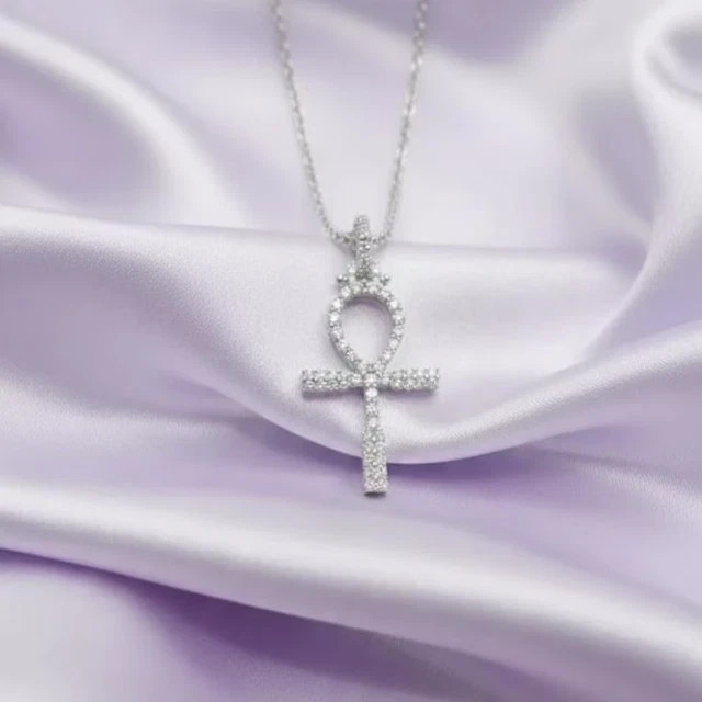 0.50Ct Round Lab Created Diamond Cross Women’s Pendant 14K White Gold Plated
