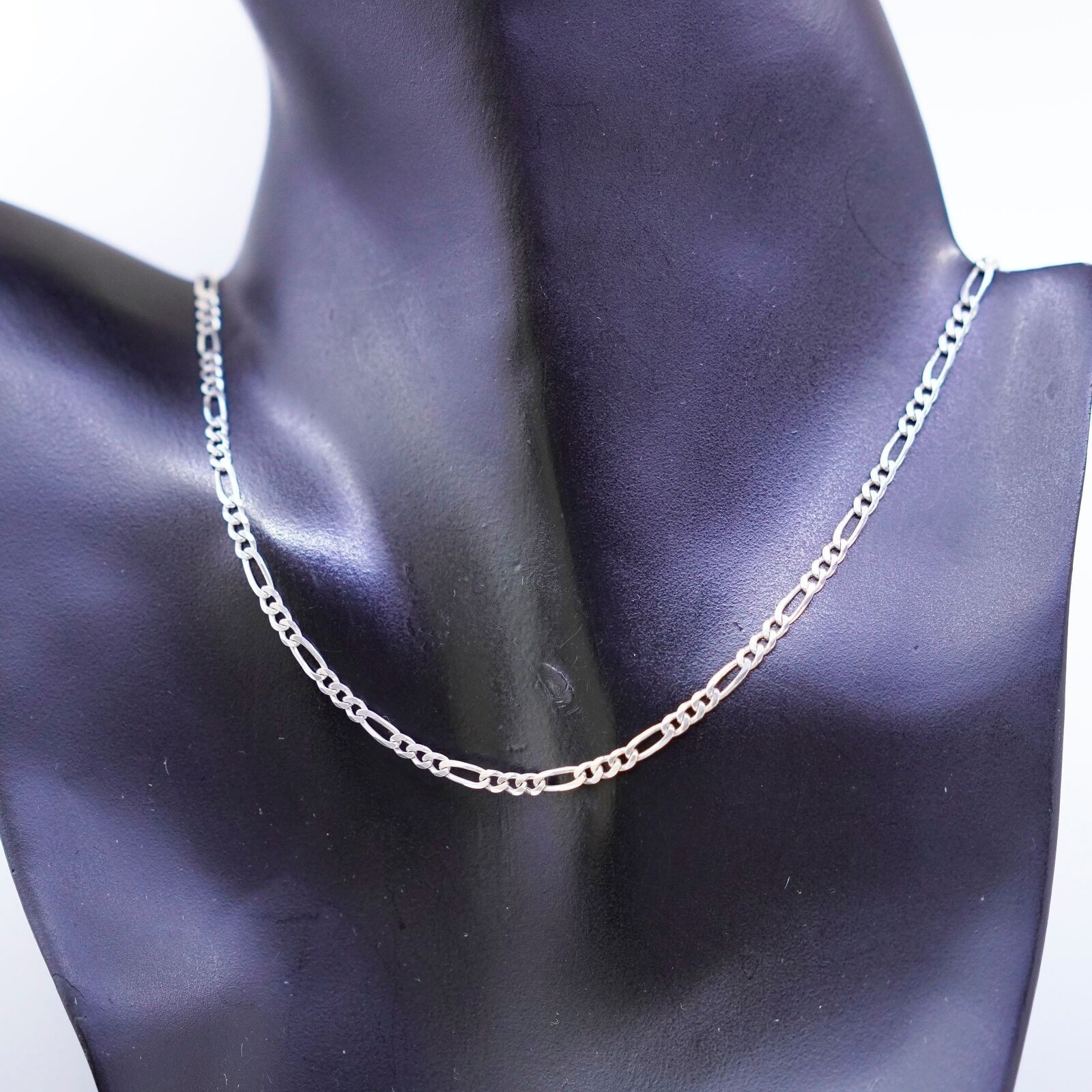 Women’s & Men’s Solid Sterling Silver 925 Italian 5MM Figaro Link Chain Necklace