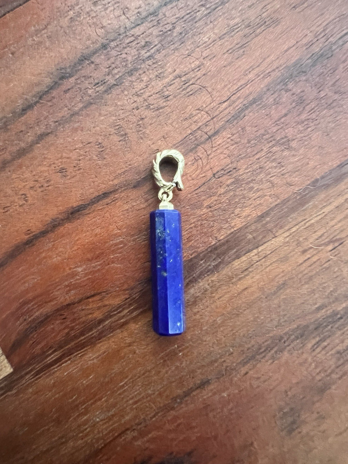 $650 David Yurman 18k Gold Lapis Lazuli Barrel Pendant Enhancer