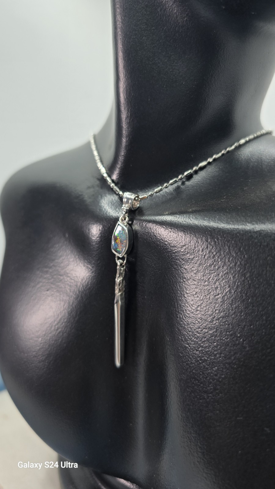 Australian Made Memento Mori Burnt Match Opal Pendant Handcrafted One Off A Kind