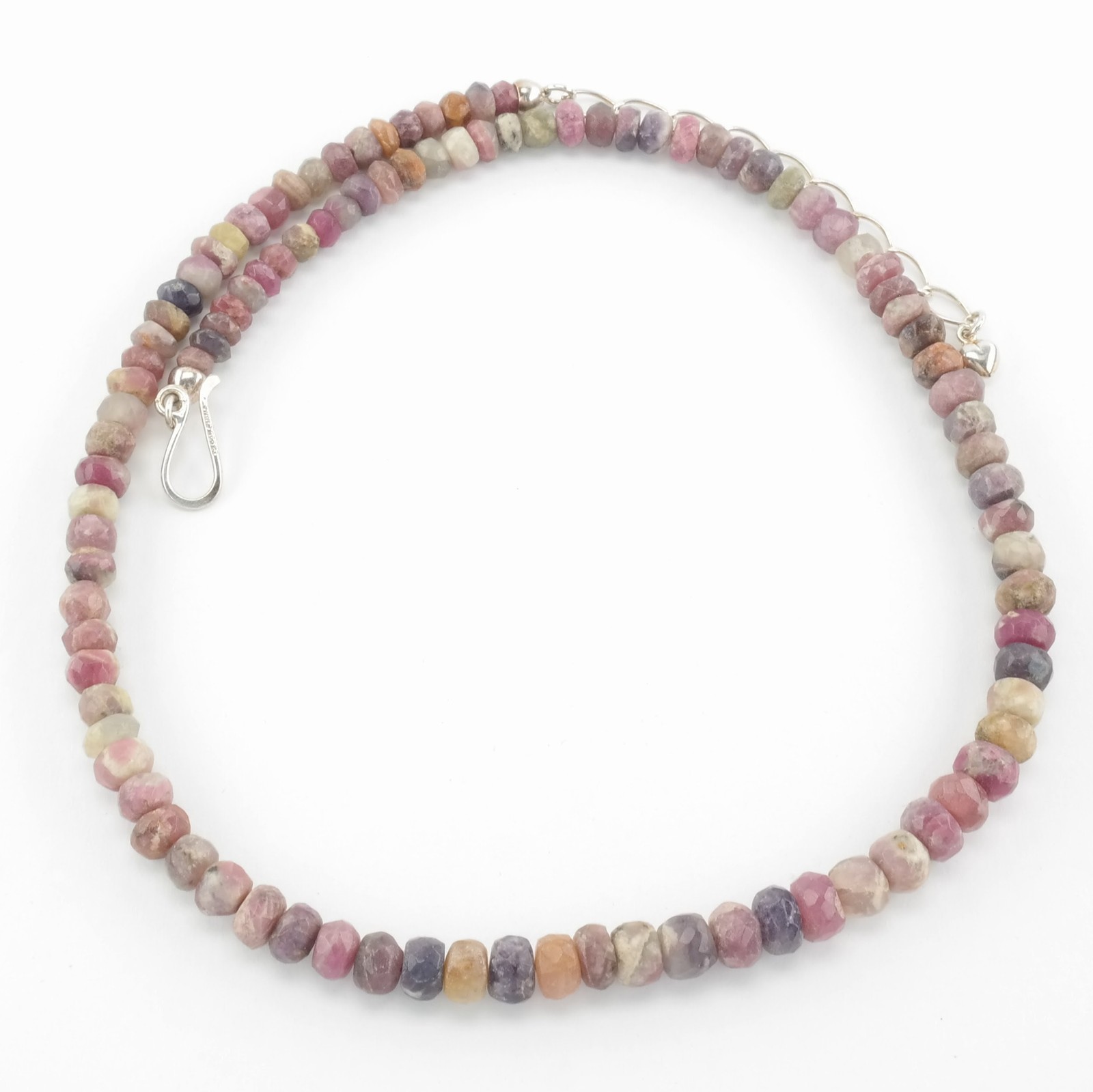 DTR Opaque Corundum Ruby Faceted Sterling Silver Beaded Necklace